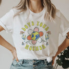 Women's 90s Graphic Smile Letter T Shirt