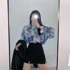 Women's Gothic Harajuku Casual Embroidered Shirt Women's Shirt Unbranded