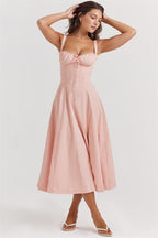 Women's Corset Lace Up Slim Fit Sling Dress