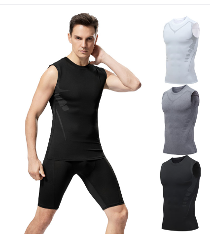 Men's Athletic Sleeveless Compression Tank Top for Sports