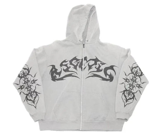 Printed Hoodie Unisex Unisex Hoodie Unbranded White 2XL