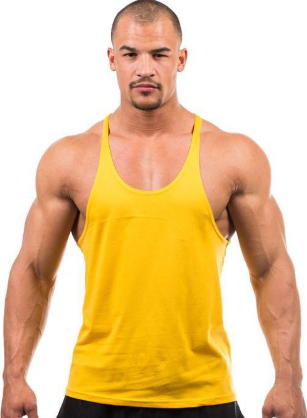 Men's Cotton Fitness Training Tank Top - No Print Men's Tank Top Unbranded Yellow XL