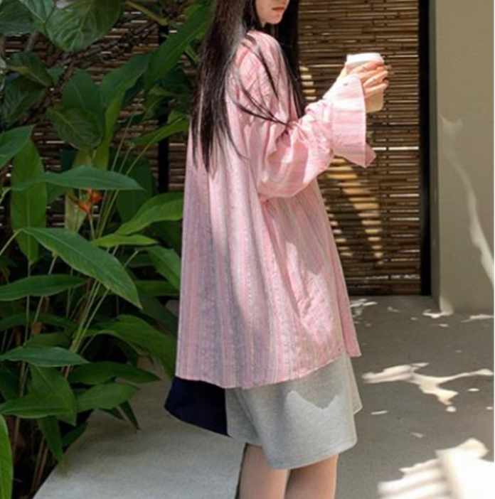 Women's Satin Patchwork Design Shirt Women's Shirt Unbranded