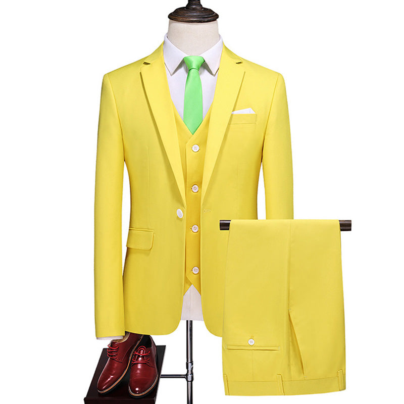 Men's Caramel Color Suit Set for Students and Weddings