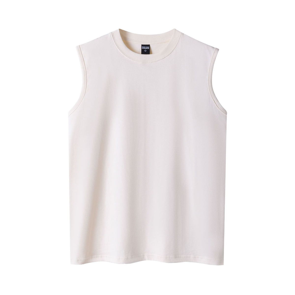 260g Double Yarn Cotton Tank Top for Streetwear Men's Tank Top Unbranded Apricot XL