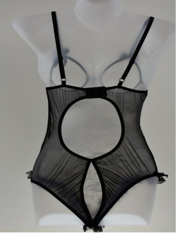 Women's Plus Size Transparent Lingerie Bodysuit Set
