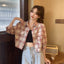 Women's Checkered Puff Sleeve Shirt
