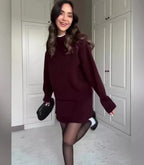 Women's Knitwear Skirt Outfit