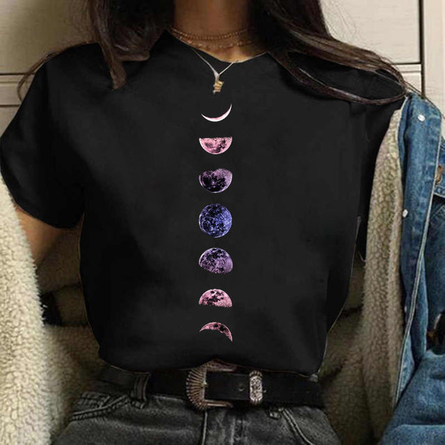 Women's Aesthetic Universe Planets Graphic T Shirt
