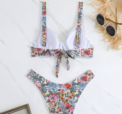 Women's Sexy Floral Print Push Up Bikini Set