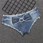 Women's Sexy Denim Shorts With Bow