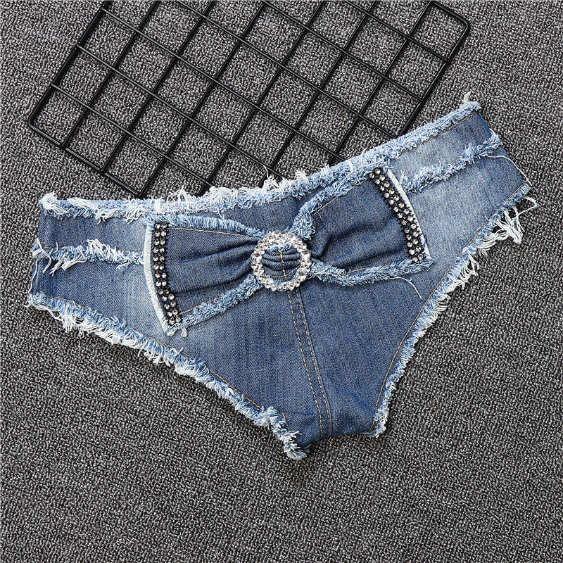 Women's Sexy Denim Shorts With Bow