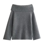 Women's Off Shoulder Pullover Sweater Women's Knitwear & Sweaters Unbranded Grey L