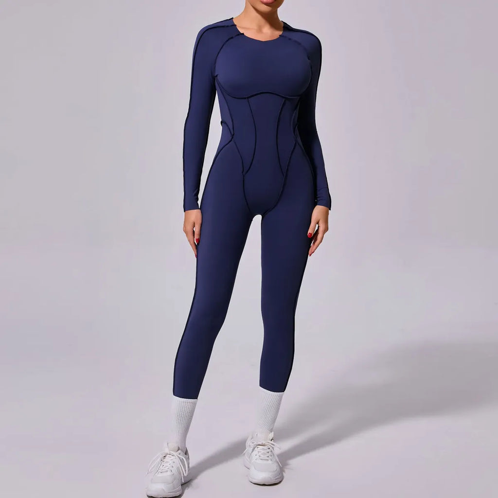 Women's Winter One-piece Sports Yoga Jumpsuit Backless Tight Jumpsuit