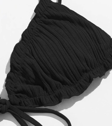 Women's Tied Solid Color Design Bikini Set Secondary image