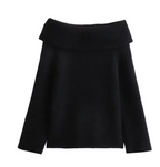Women's Off Shoulder Pullover Sweater Women's Knitwear & Sweaters Unbranded Black M