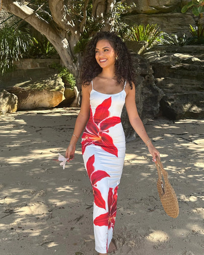 Women's Floral Suspender Dress