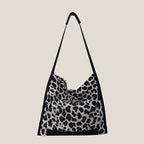 Leopard Print Canvas Shoulder Bag