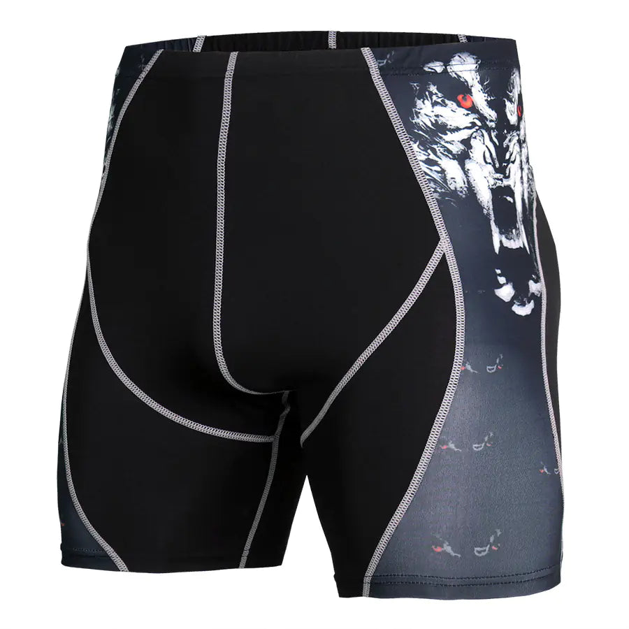 Men's Athletic Quick Dry Compression Shorts With Print