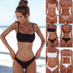 Women's Solid Sexy Bikini Set Two Piece Swimwear