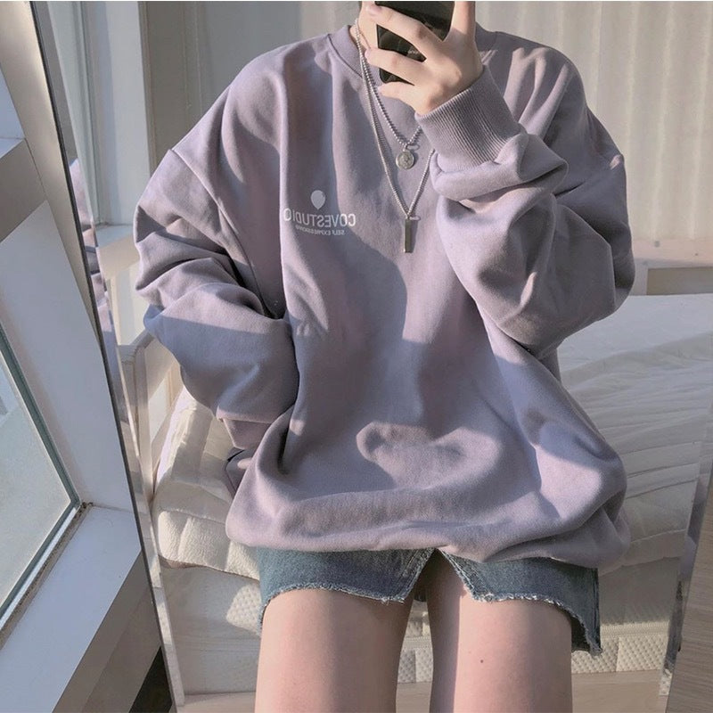 Women's Casual Loose Sweater Women's Sweatshirt Unbranded Purple L