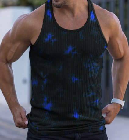 Men's Summer Knitted Vertical Stripe Fitness Tank Top