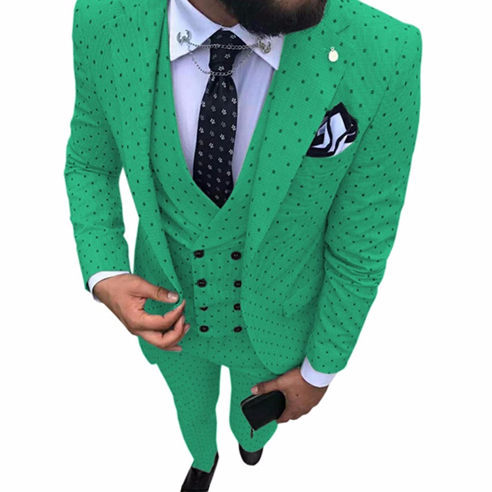 Men's Three-Piece Suit Set for Business and Weddings