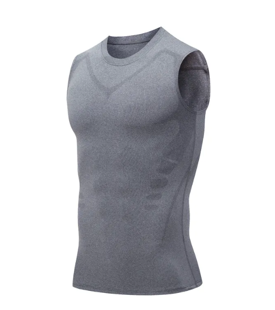 Men's Slim Fit Compression Tank Top Men's Tank Top Unbranded 807 Vest Gray XL