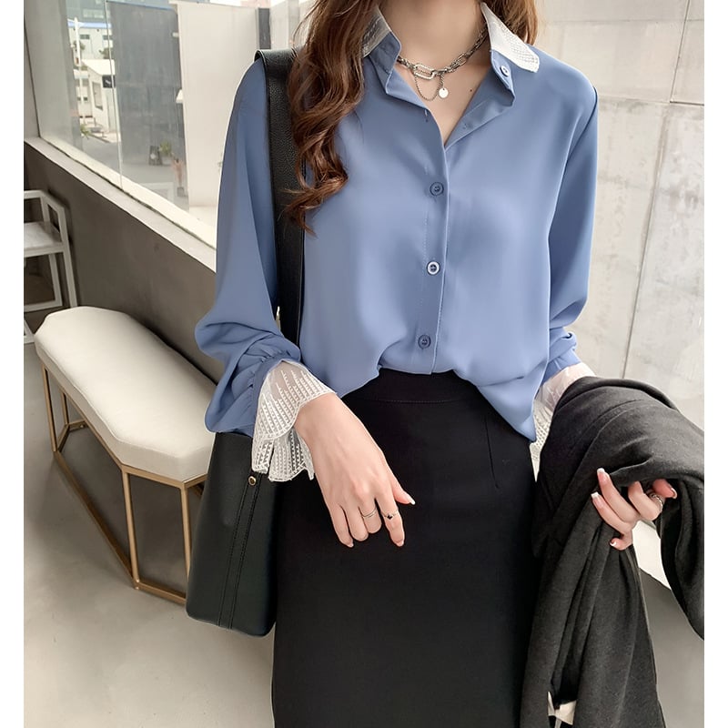 Women's Lace Chiffon Shirt