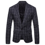 Men's Stylish Casual Plaid Suit Jacket