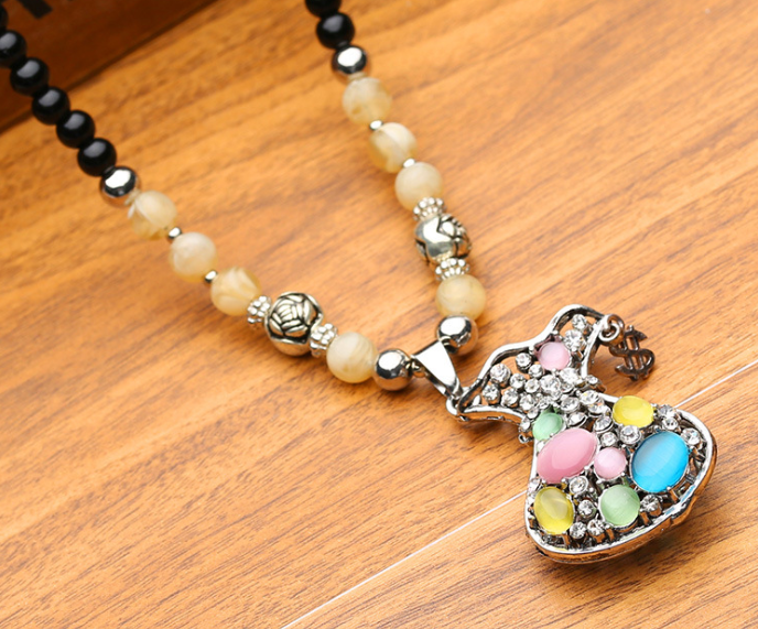 Long Sweater Necklace with Versatile Beads