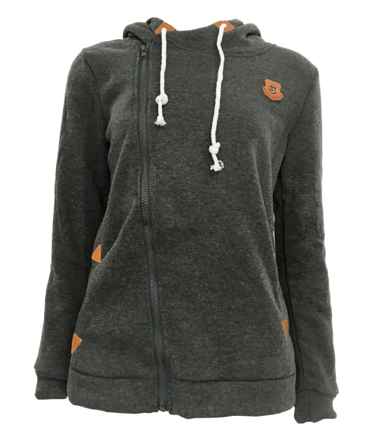 Women's Hooded Cardigan With Side Zipper