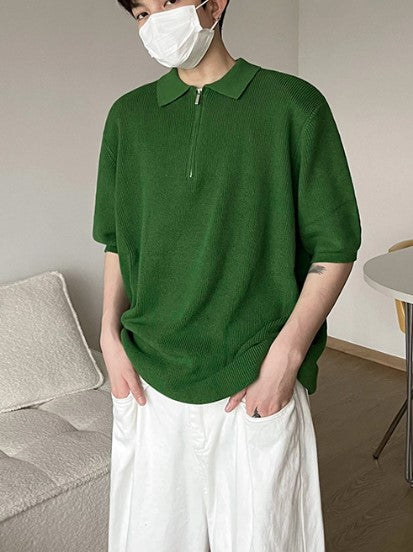 Men's Half Zip Polo Shirt