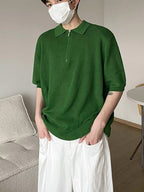 Men's Half Zip Polo Shirt