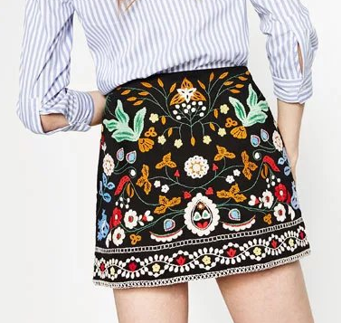 Women's Handmade Embroidered Mini Skirt Women's Skirt Unbranded