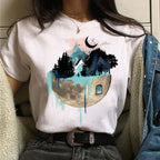 Women's Aesthetic Universe Planets Graphic T Shirt