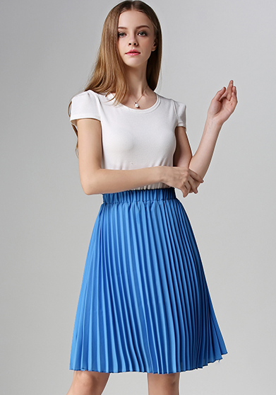 Women's Pleated Vintage High Waist Midi Skirt
