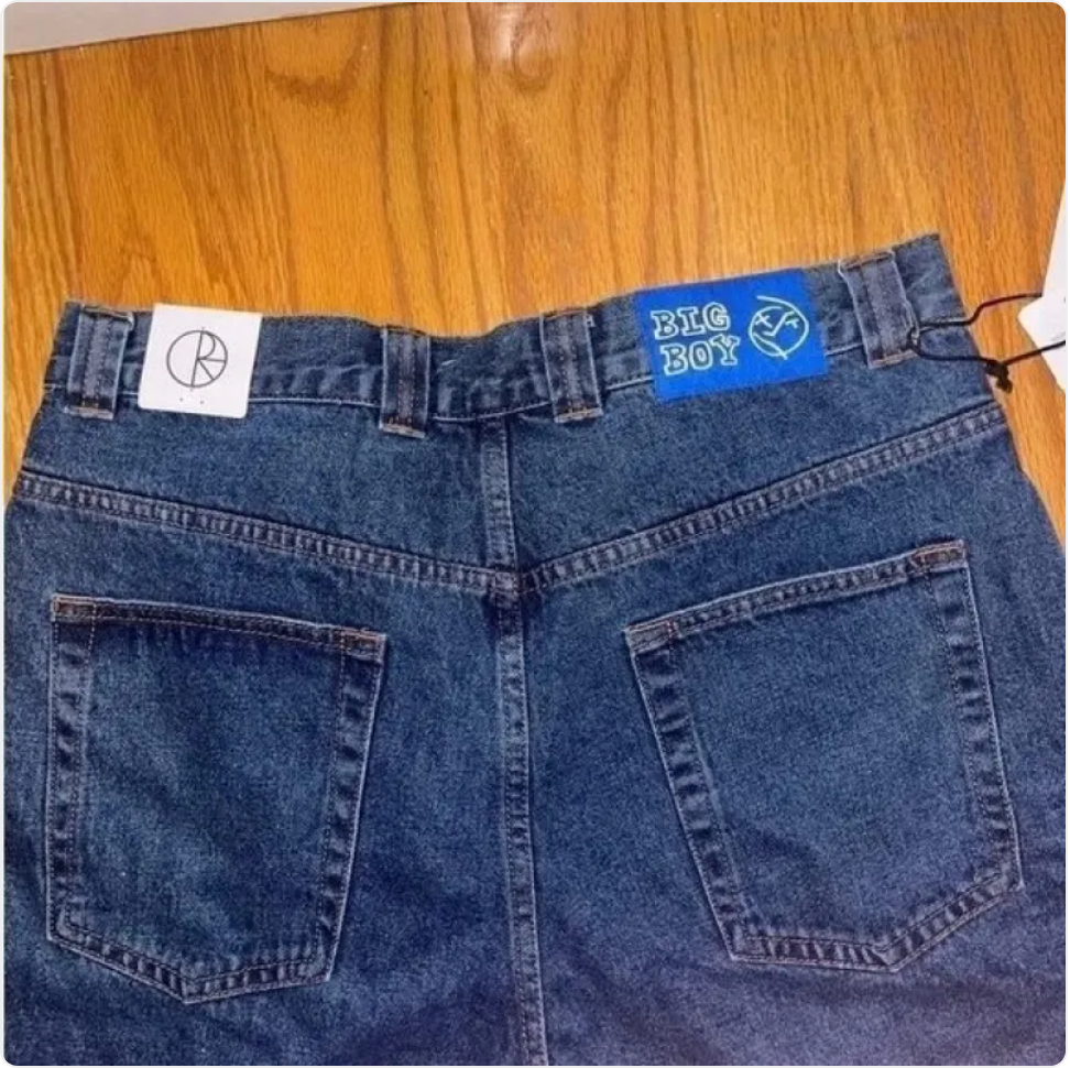 Unisex Cartoon Embroidered Denim Shorts