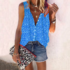 Women's Casual Loose Printed Sleeveless Shirt