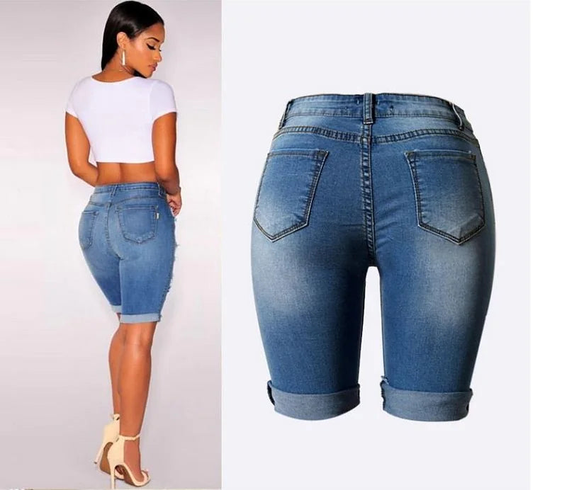 Women's Bermuda Ripped Shorts