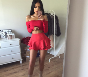 Women's Ruffled Pencil Skirt