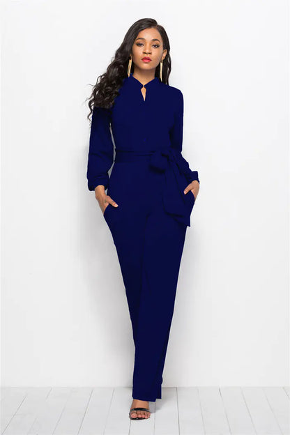 Women's Plus Size Long Sleeve Jumpsuit