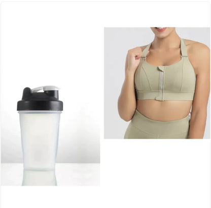 Seamless Wireless Push Up Sports Bra With A Bottle