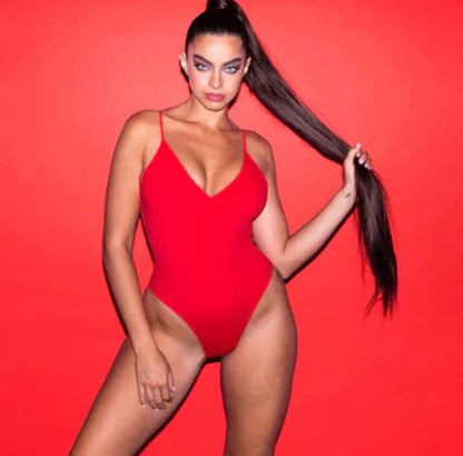 Women's Plus Size Backless String Bikini One Piece Swimsuit