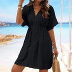 Women's Ice Silk Lace Bikini With Beach Dress