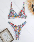 Women's Sexy Floral Print Push Up Bikini Set