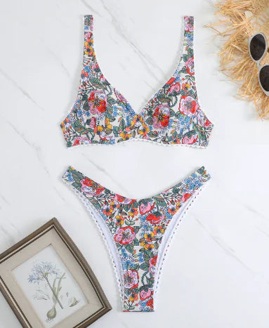 Women's Sexy Floral Print Push Up Bikini Set