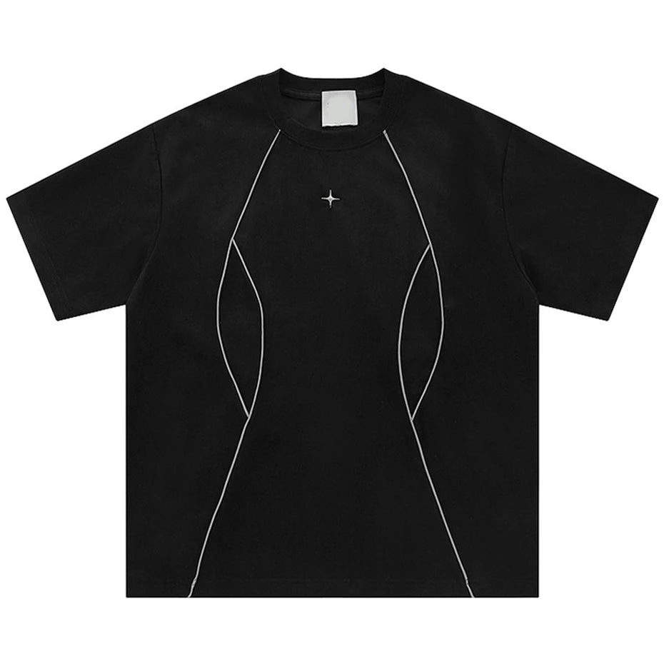 Men Suede Tshirt Reflective Striped Secondary image