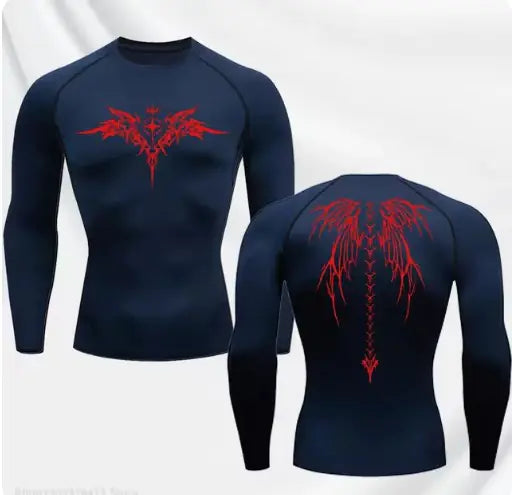 Anime Print Gym Running Compression Quick Dry Tshirt