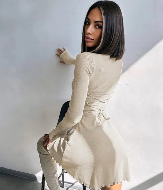 Women's LaceUp Waist Dress